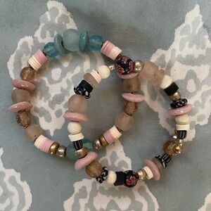 2 piece adjustable handmade bracelets, boho one size.